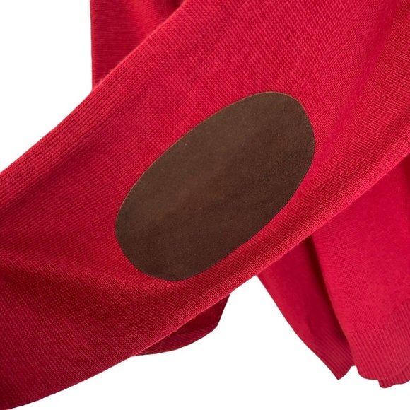 Norm Thompson Mens Vintage Red Wool Knitted Sweater with‎ Elbow Pad Size XL - Picture 6 of 11